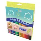 LAPIS 24 CORES PLASTICO SEXTAVADO FLEX Leo&Leo
