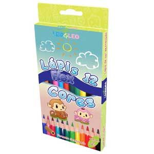 LAPIS 12 CORES PLASTICO SEXTAVADO FLEX Leo&Leo